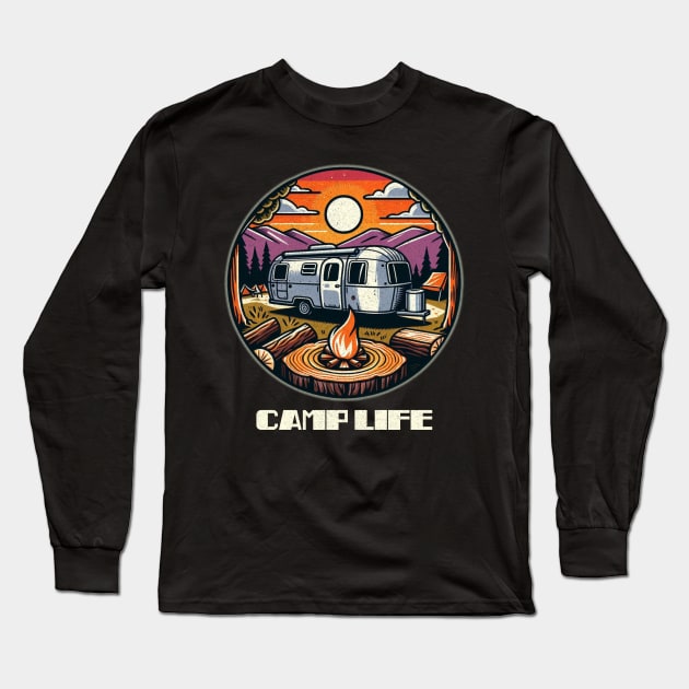 Camp Life Airstream Long Sleeve T-Shirt by Tofuvanman